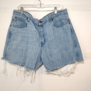 Wrangler Retro Disstres Denim Blue Shorts Size (38)